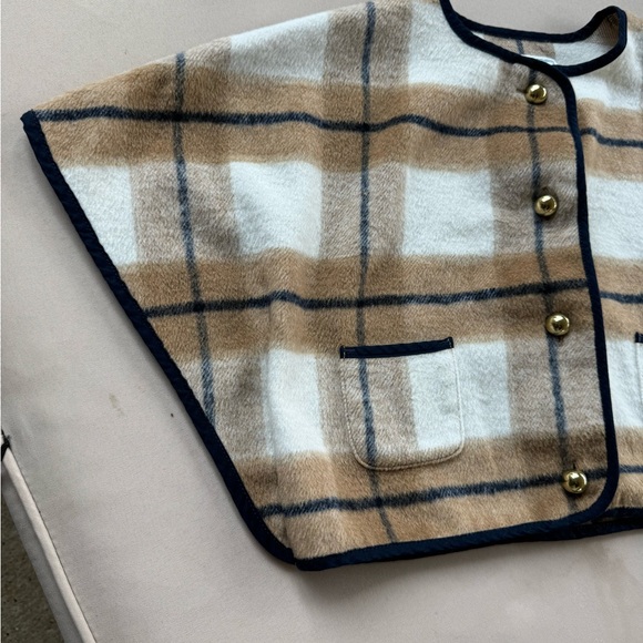 Janie and Jack Wool Blend Plaid Cape Poncho size 2T - Picture 3 of 6